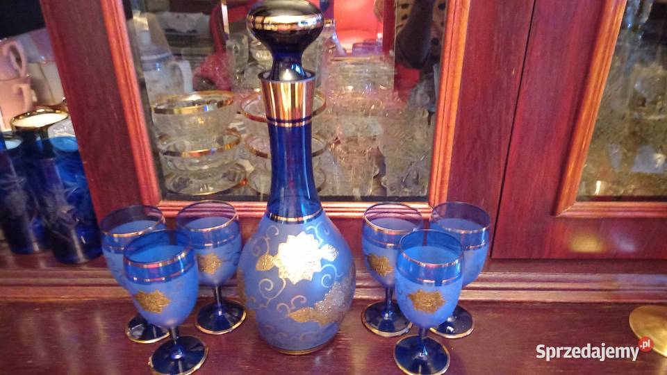 Komplet Bochemia kobalt I złoto mazowieckie sprzedam