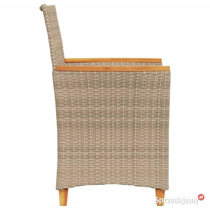 Krzesła ogrodowe poduszki 2 beżowe rattan PE i Warszawa