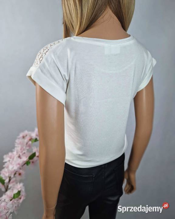 Bodyflirt biała bluzka koronka elegancka basic Augustówka