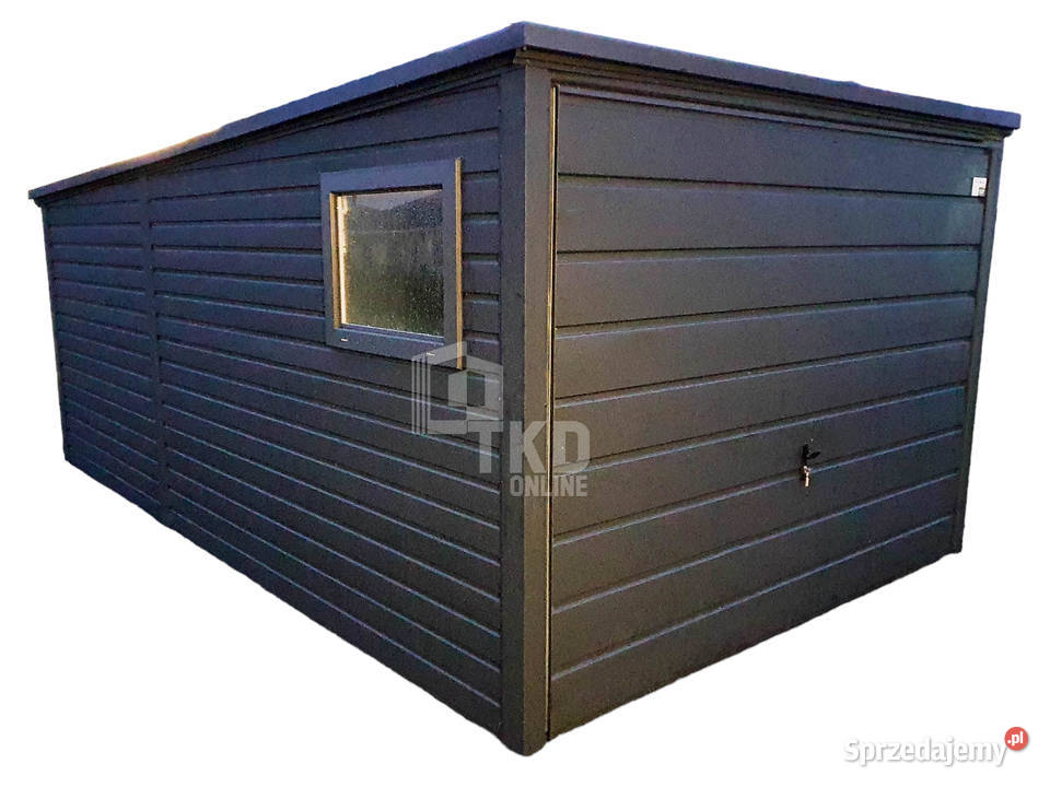 Garaż Blaszany 3x5 Brama uchylna okno Antracyt Jastrzębie-Zdrój