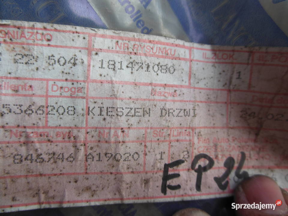 UCHWYT DRZWI PRZEDNI PRAWY FIAT UNO R89 KOD Kozy