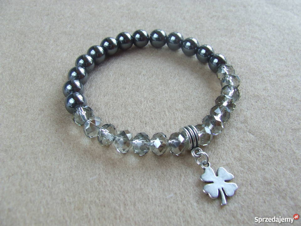 Bransoletka z hematytu hematyt kryształki Stalowa Wola