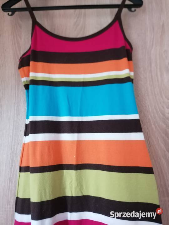 Sukienka letnia długa kolorowa w paskiRozmiar M Ołówkowa  Łódź