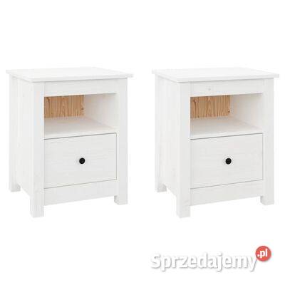 vidaXL Szafki nocne 2 białe 40x35x49 lite drewno mazowieckie Warszawa