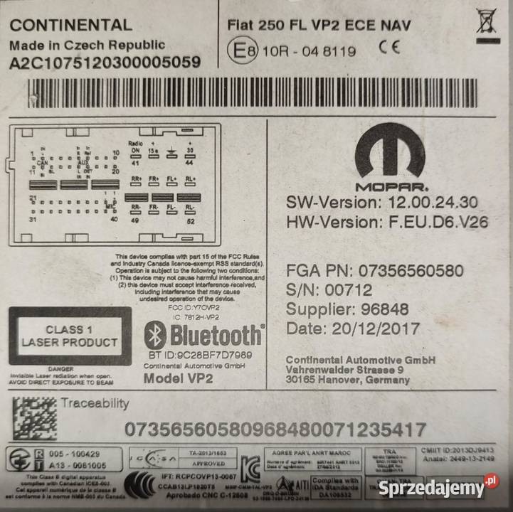 RADIO CD NAVI FIAT DUCATO VAN 250 20152025 lubelskie sprzedam