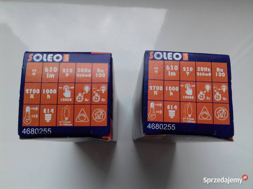 Żarówka wolframowa E14 60W Soleo w pudełku kolor Żarówki i świetlówki Bydgoszcz sprzedam