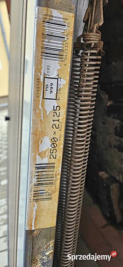 Brama garażowa 2500x2125 RAL8028 KOMPLETNA garażowa dolnośląskie Wykroty