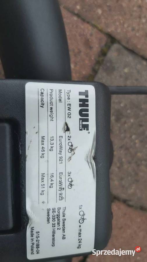 BAGAŻNIK ROWEROWY THULE na 2 rowery Wyry