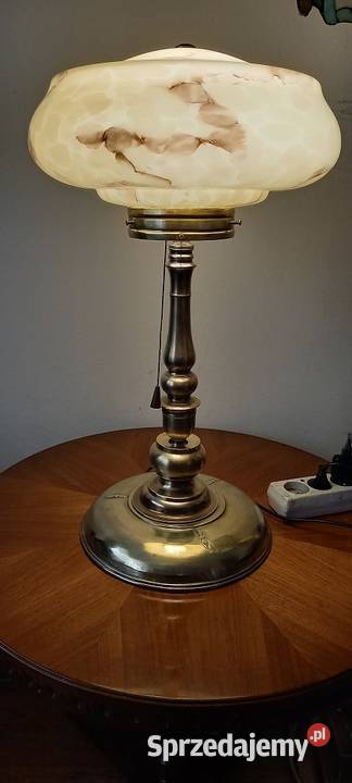 Piękna mosiężna lampa w stylu Art Deco duży Antyki Skierniewice
