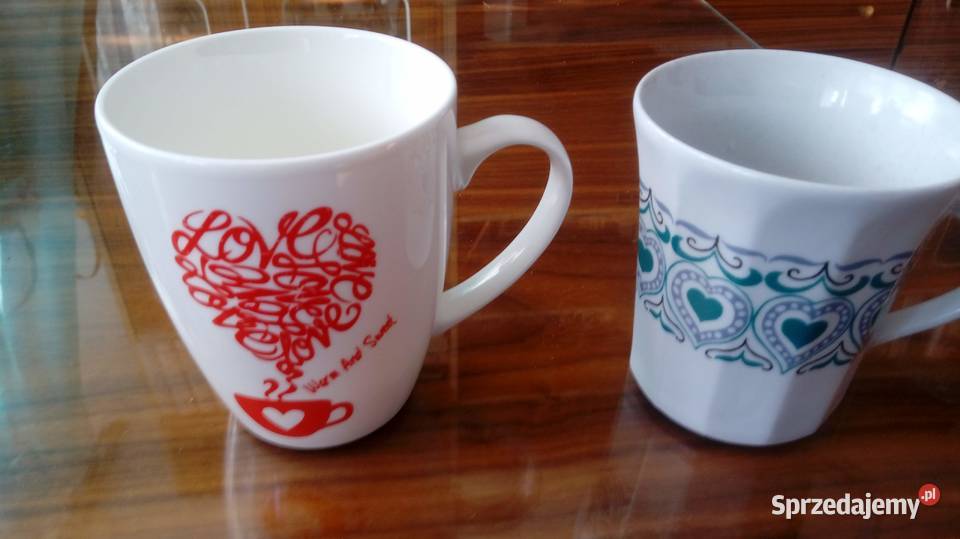 Porcelanowe kubki w serduszka Warszawa sprzedam