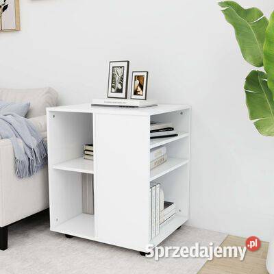 Szafka na kółkach biała 60x53x72 materiał