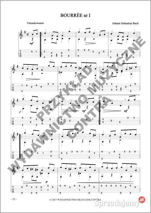 Łatwy Bach na gitarę nutytabulatury mazowieckie Nieporęt
