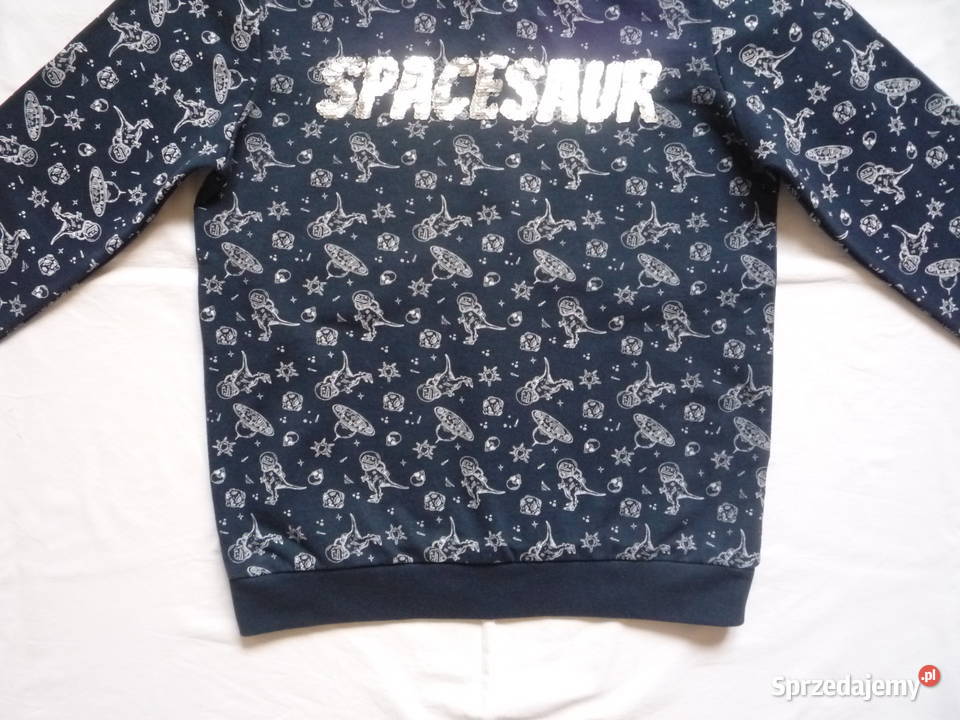 Sinsay 134 Granatowa Bluza dinozaury odwracajace Bluzy Szczecin