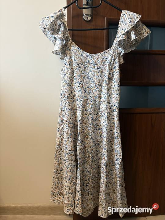 letnia sukienka w kwiaty wiązana na plecach Kwiatki Łódź sprzedam
