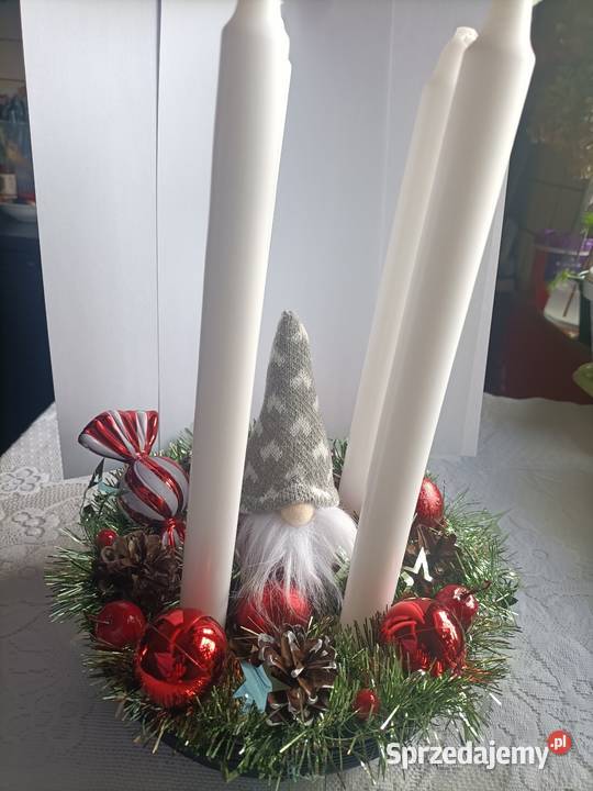 Stroik świąteczny świecznik