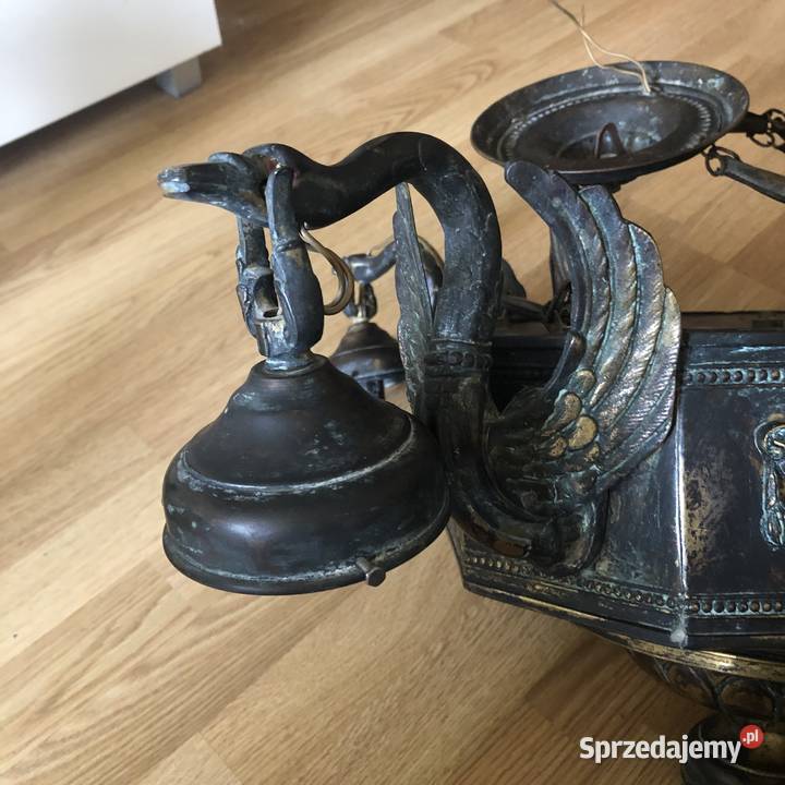 Żyrandol secesyjny ramiona łabędzie mazowieckie Warszawa