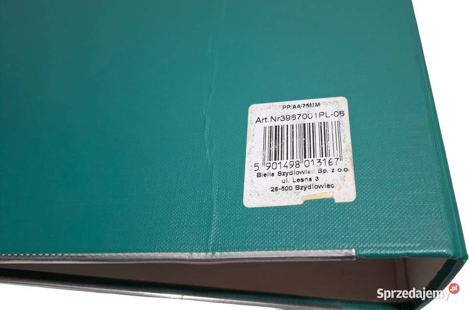 Segregator A4 PP 75mm zielony Biella Czeladź