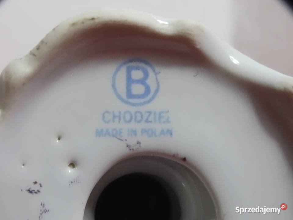 Elegancki świecznik porcelanowy CHODZIEŻ Vintage Biłgoraj