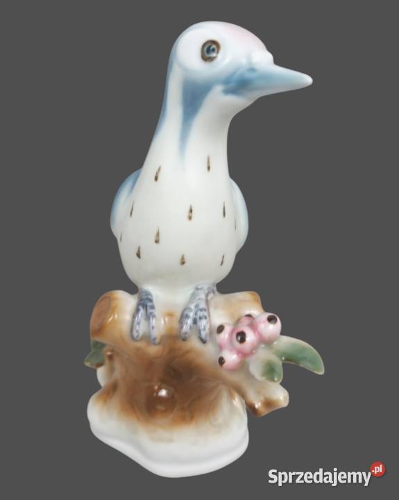 Dzięcioł niebieski Zsolnay Ferenc ry Węgry lata Porcelana i szkło Porcelana i szkło mazowieckie Bronisze