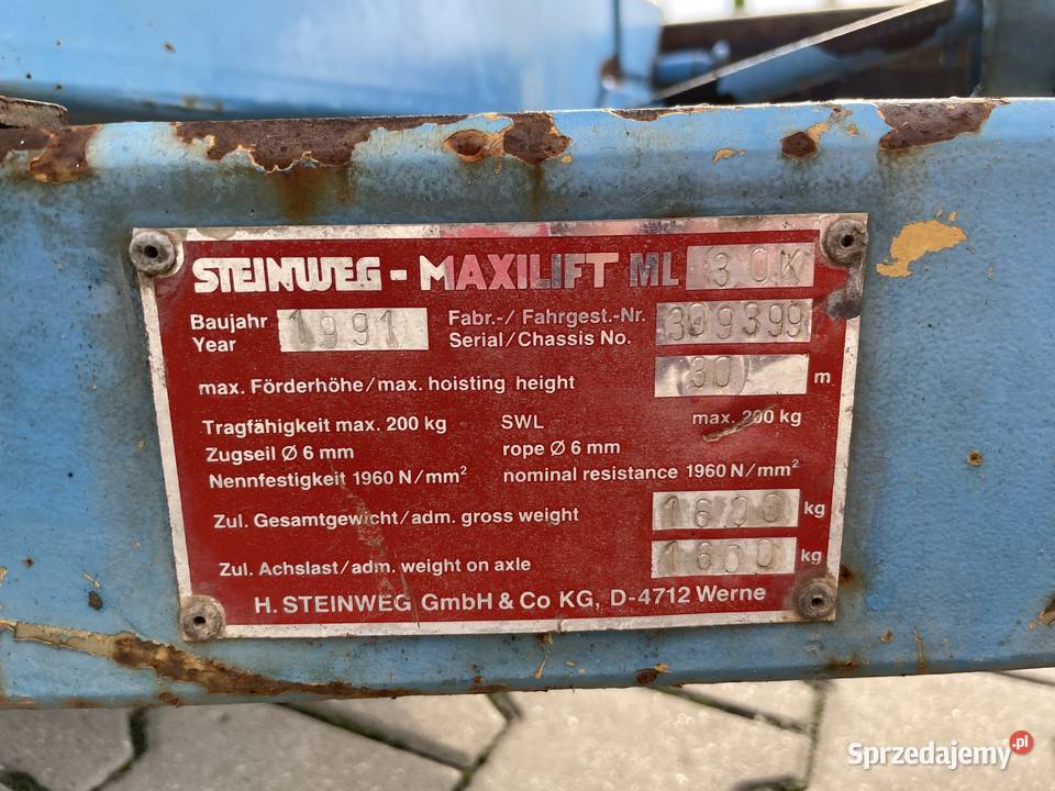 Winda drabina dekarska Steinweg ML 30K wciągarka Ślesin