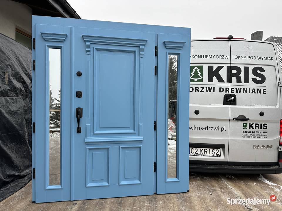 Drzwi zewnętrzne drewniane RĘKI Z SCHLAGE CAŁA