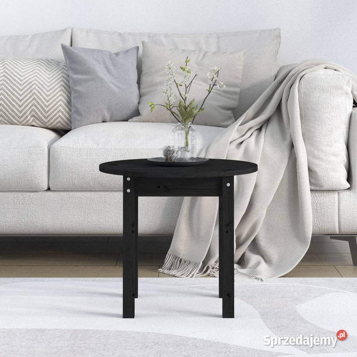 Stolik kawowy czarny 45x40 lite drewno sosnowe Warszawa