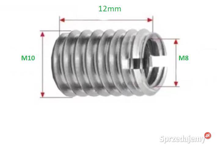 Tulejka gwintowana redukcja M10 DO M8 INOX 12mm