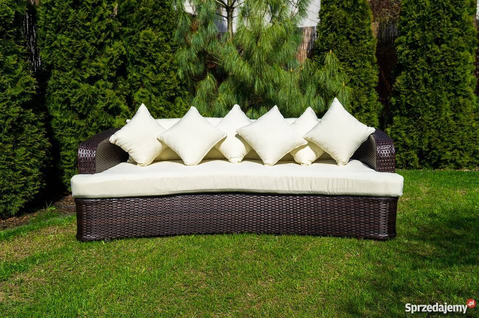 Zestaw ogrodowy sofa technorattan Alessia brąz
