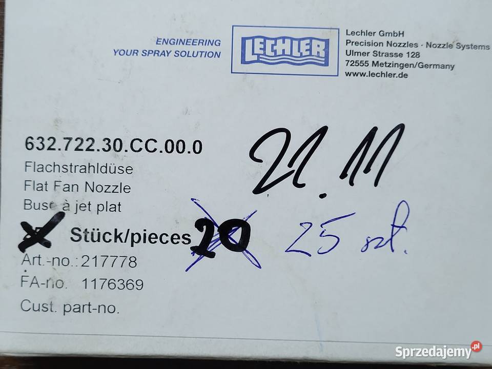 Dysza płaskostrumieniowa Nakło nad Notecią sprzedam