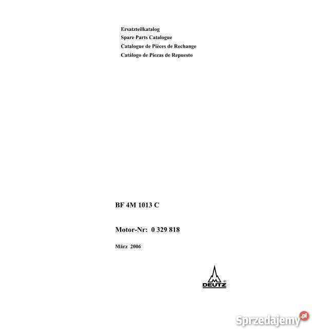 Deutz BF4M1013C BFL 1011 FFTFL SILNIK katalog Kielce