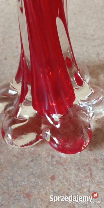 vintage czerwony wazonik Nowy Targ