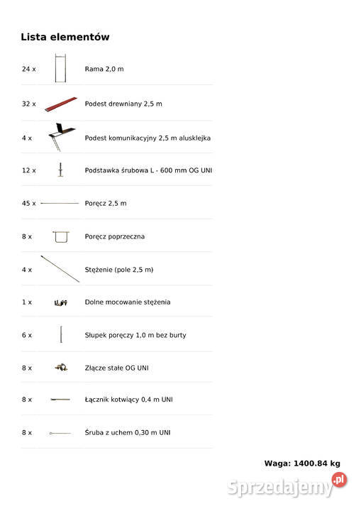 NOWE Rusztowanie elewacyjne Rusztowanie 125x102m