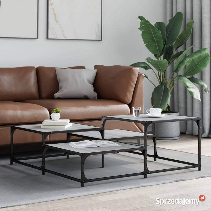 Stolik kawowy szary dąb sonoma 107x107x40 mazowieckie Warszawa