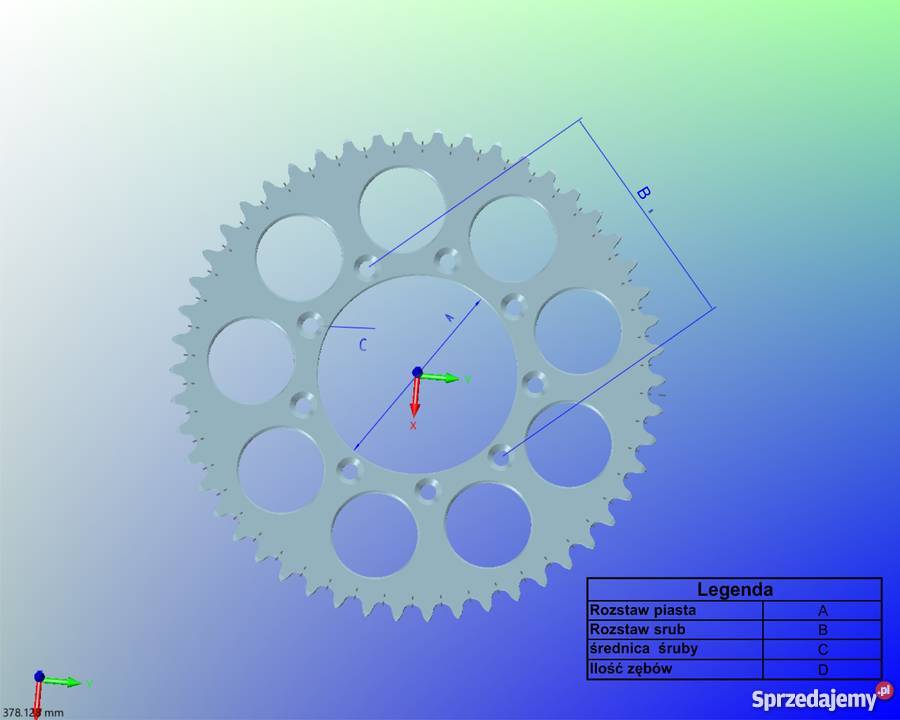 Zębatka tył aluminiowa KXF 250 Świętochłowice