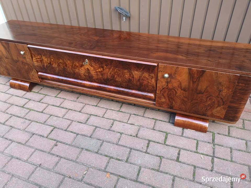 Komoda ARTDECO Orzech Unikatowa Niska RTV Stara Swarzędz