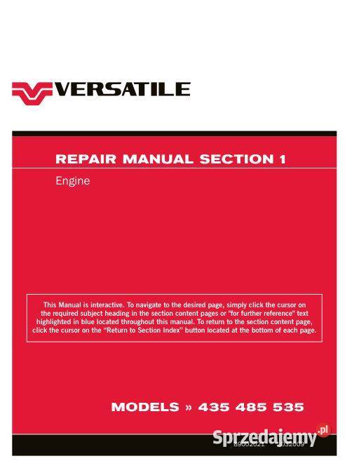 Versatile 435 485 535 instrukcja naprawy