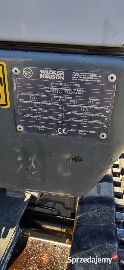 Wacker Neuson ET18 VDS edycja D z 2018r Nowa Sól