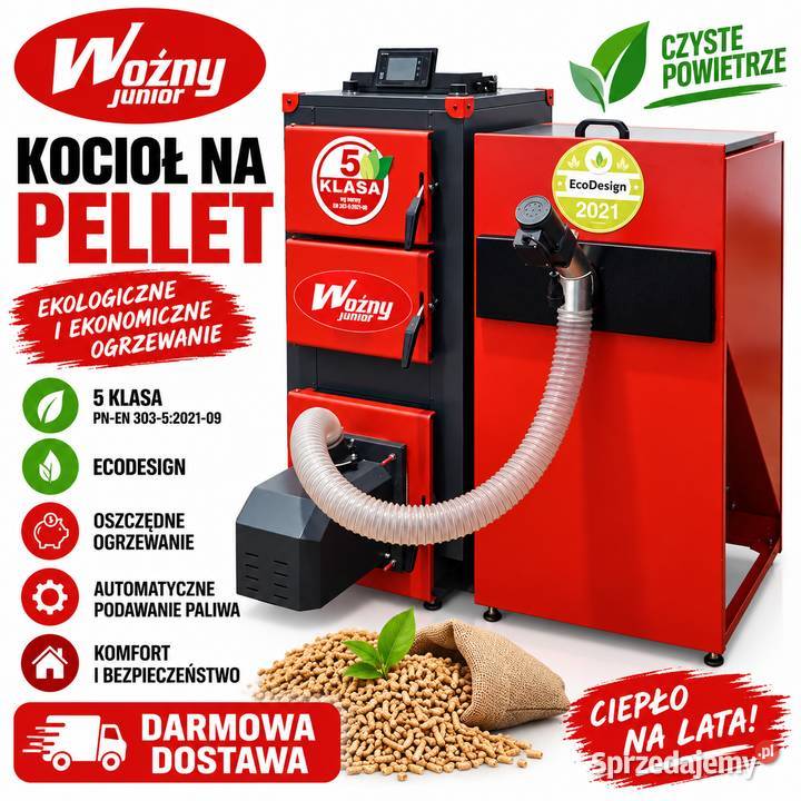 Kocioł piec co 13kW do 160m2 pellet 5 klasa