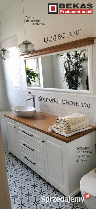 Śliczna KOMODA 170 2D3S LONDYN Biała Blat Dąb mazowieckie Warszawa