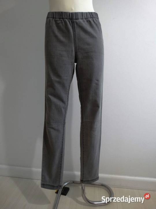 Spodnie Jeansy Jegginsy o Prostym Kroju na Gumce