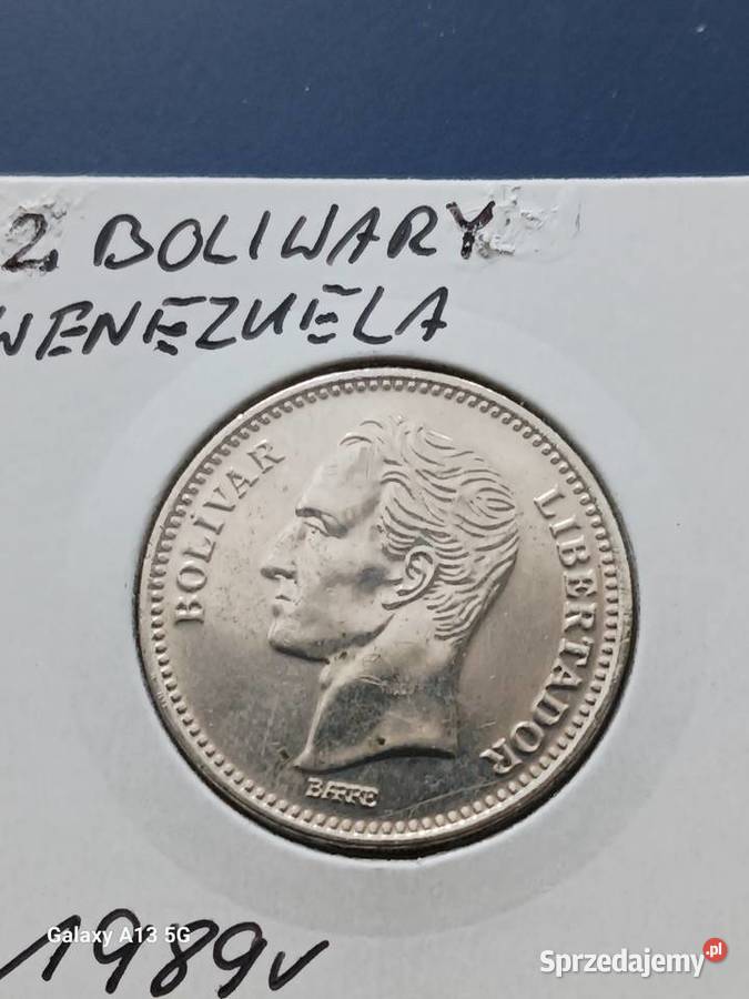 2 Boliwary Wenezuela 1989 rokoło mennicze Konin