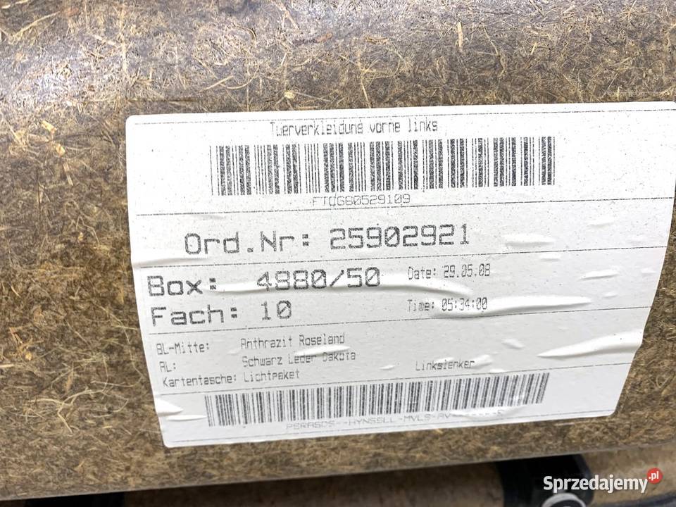 BOCZEK DRZWI LEWY PRZÓD BMW E60 SedanLimuzyna