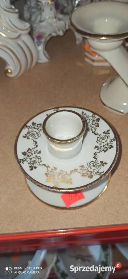 Świecznik Brązowy Porcelana Puto Gdańsk