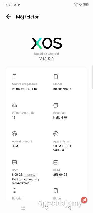 Infinix Hot 40 PRO podkarpackie Potok