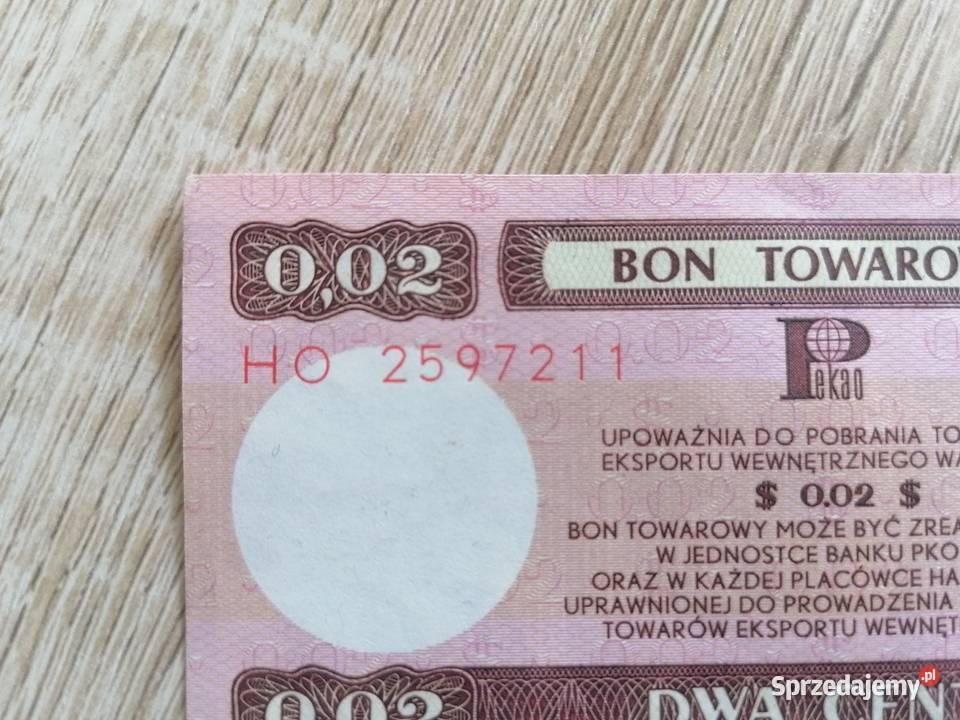 Bon Towarowy PRL 1979 Wrocław