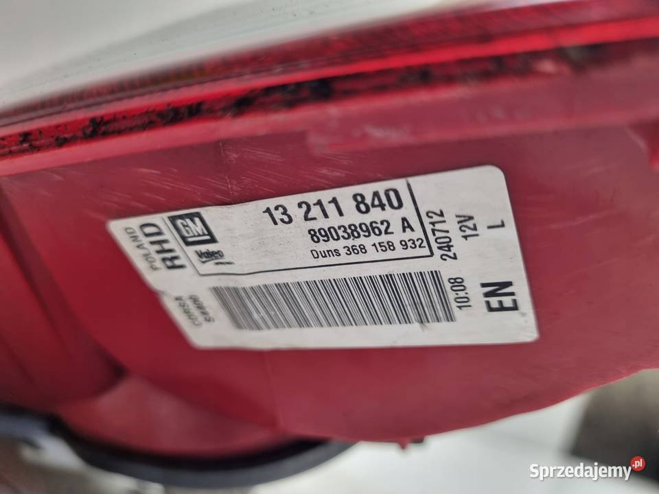 LAMPA TYLNIA LEWA Opel Corsa D 3D HTB 0614r LEWY