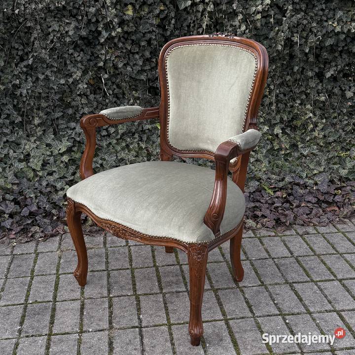 ARTexpert Wygodny Pałacowy fotel Ludwik welur zachodniopomorskie Dobrzany