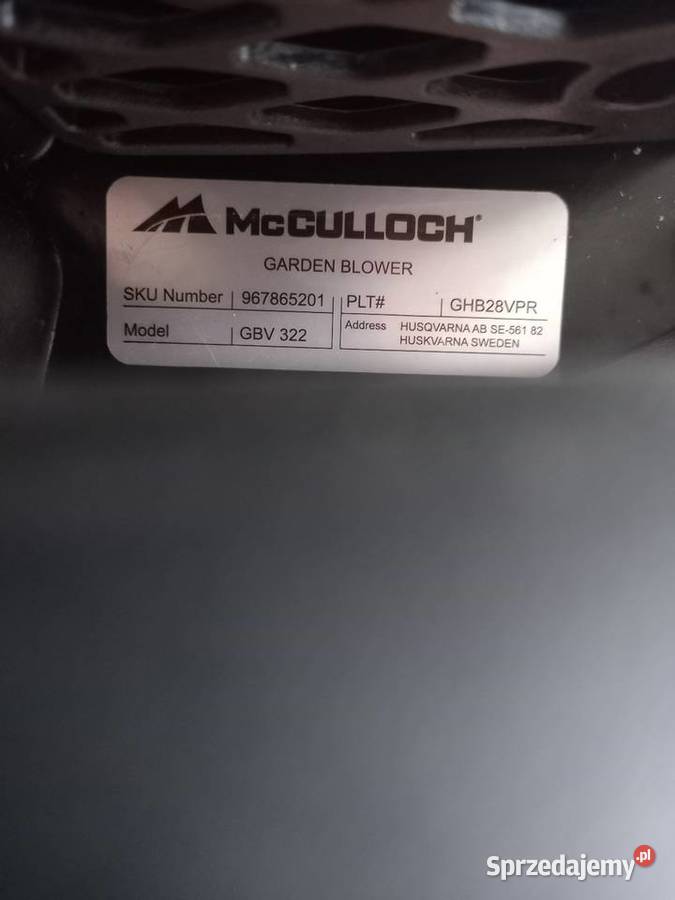 Dmuchawa spalinowa do lisci odkurzacz Mcculloch podkarpackie
