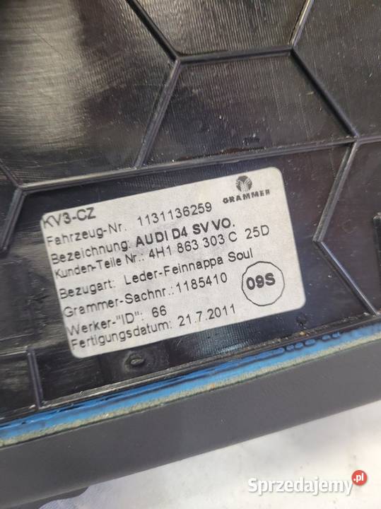OSŁONA TUNELU ŚRODKOWEGO AUDI A8 D4 4H1863303C Przystajń