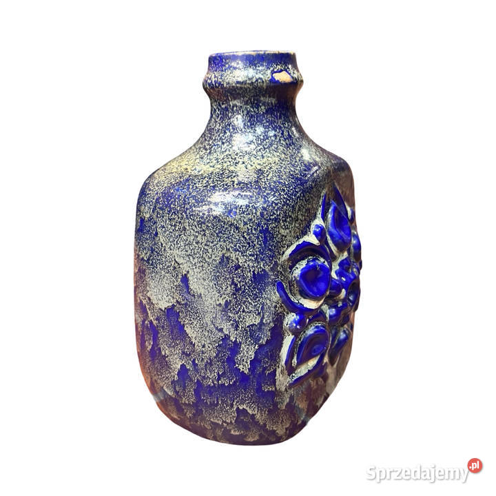 Kobaltowy duży ceramiczny wazon Strehla Keramik Warszawa
